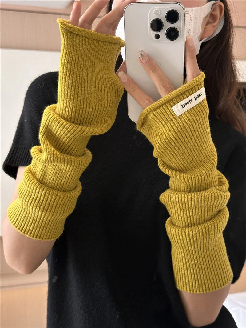 ‌Cascading Knit Sleeve Covers Cozy Elegance for Layered Style (MAC312) - Image 9