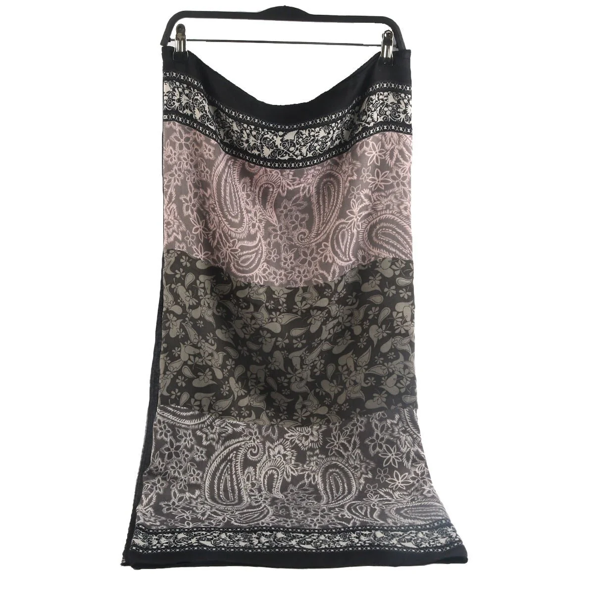 Cashmere-Feel Paisley Print Hijab Scarf | 180x85cm Fringe Edge Shawl with Traditional Motifs(MH150) - Image 17