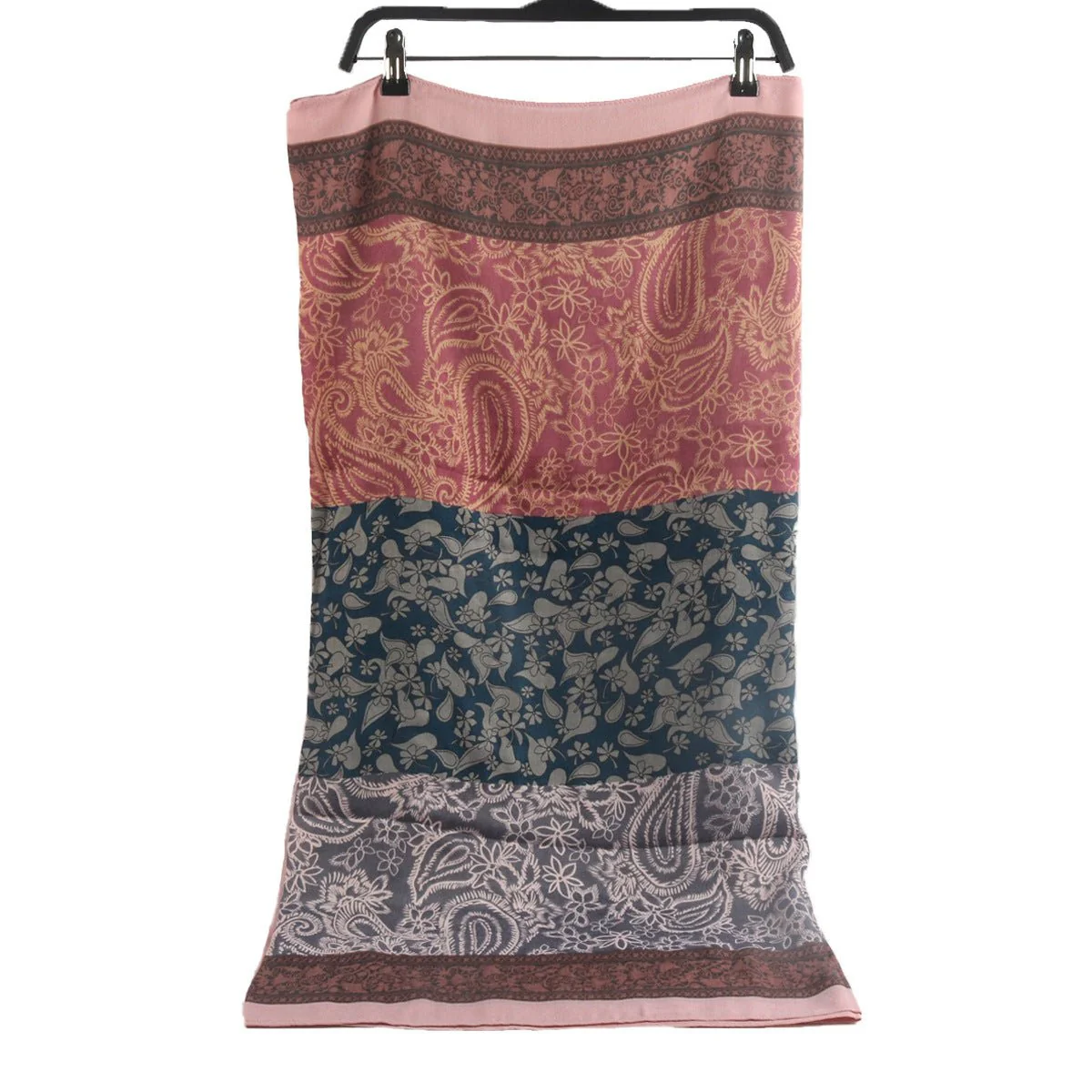 Cashmere-Feel Paisley Print Hijab Scarf | 180x85cm Fringe Edge Shawl with Traditional Motifs(MH150) - Image 19