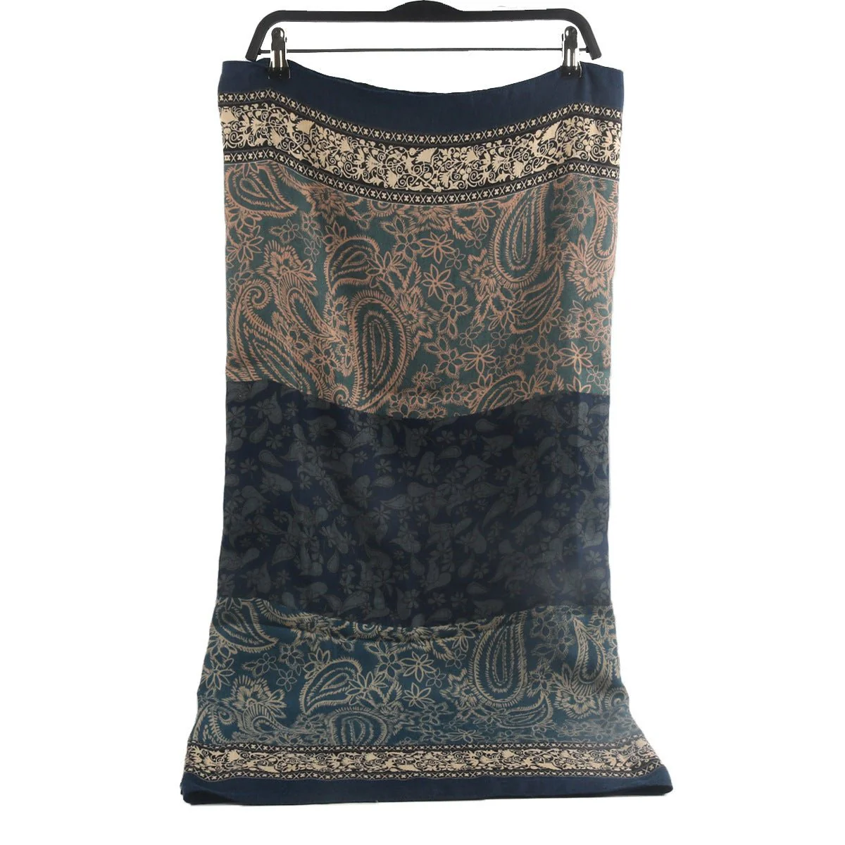Cashmere-Feel Paisley Print Hijab Scarf | 180x85cm Fringe Edge Shawl with Traditional Motifs(MH150) - Image 23