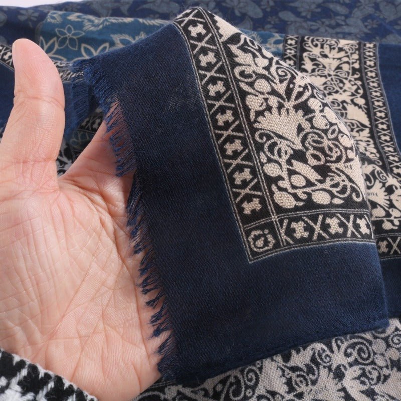 Cashmere-Feel Paisley Print Hijab Scarf | 180x85cm Fringe Edge Shawl with Traditional Motifs(MH150) - Image 7