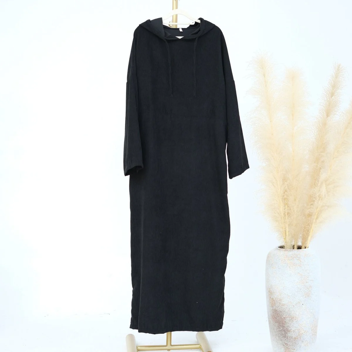 Casual Corduroy Hoodie Abaya (MA110) - Image 4