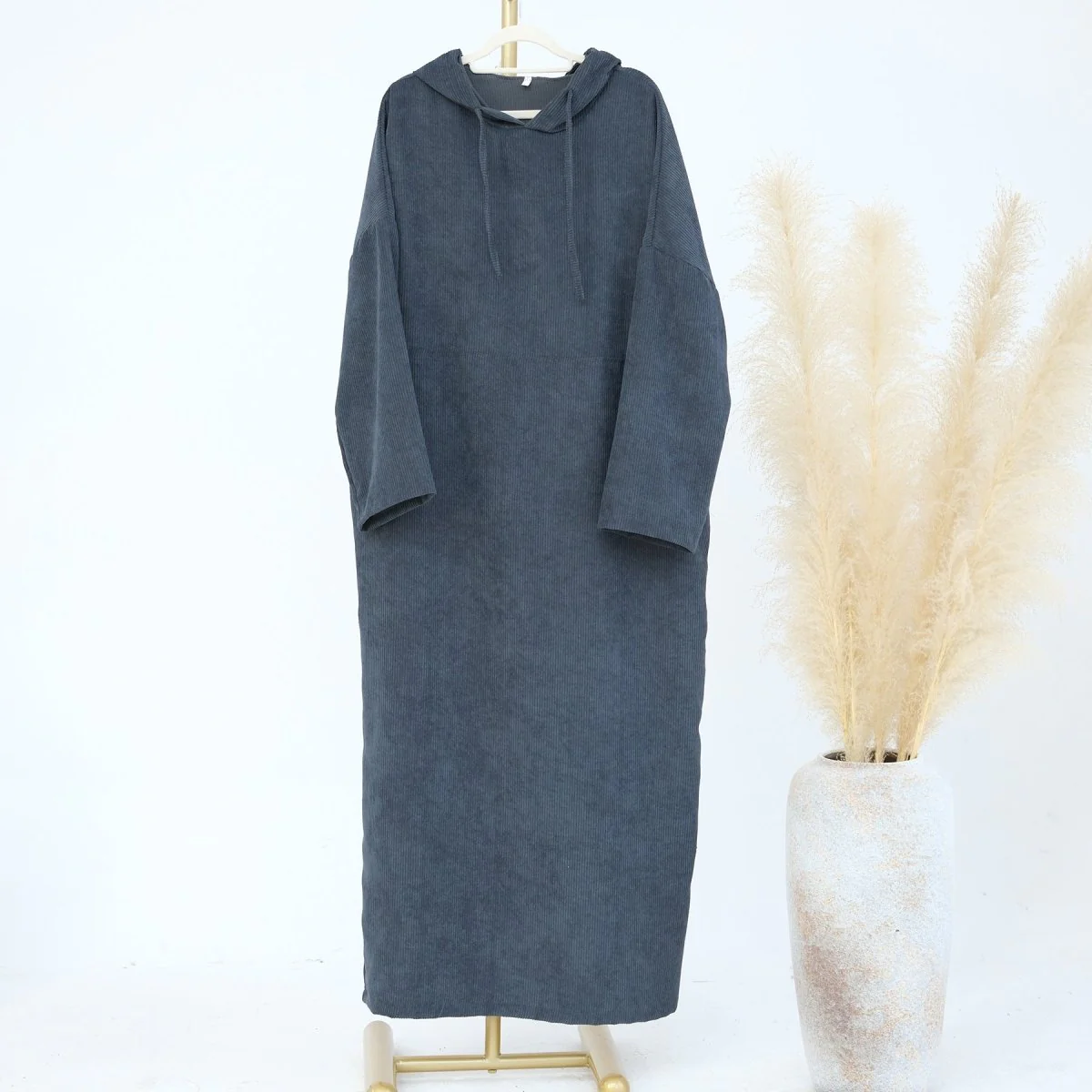 Casual Corduroy Hoodie Abaya (MA110) - Image 6