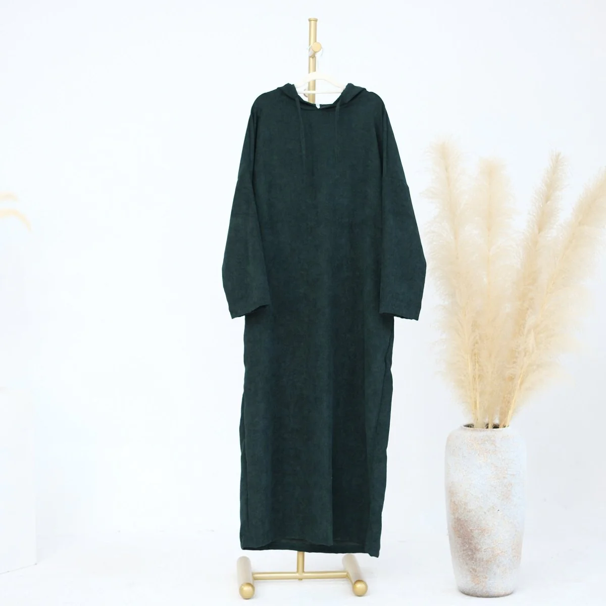 Casual Corduroy Hoodie Abaya (MA110) - Image 7
