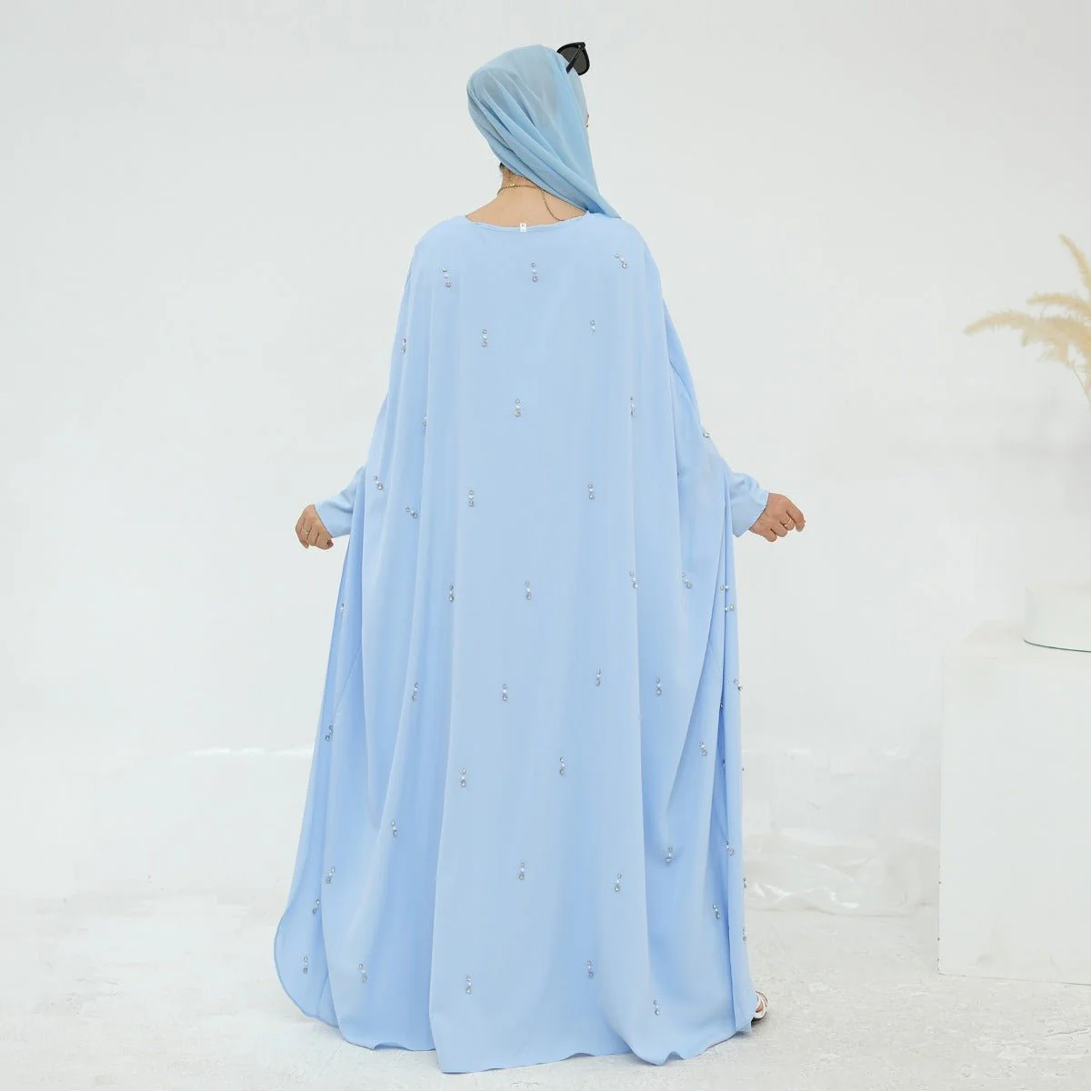 Celestial Beaded Luxury Muslim Abaya Set | Modest Dresses with Beading Detailing (MA266) - Image 10