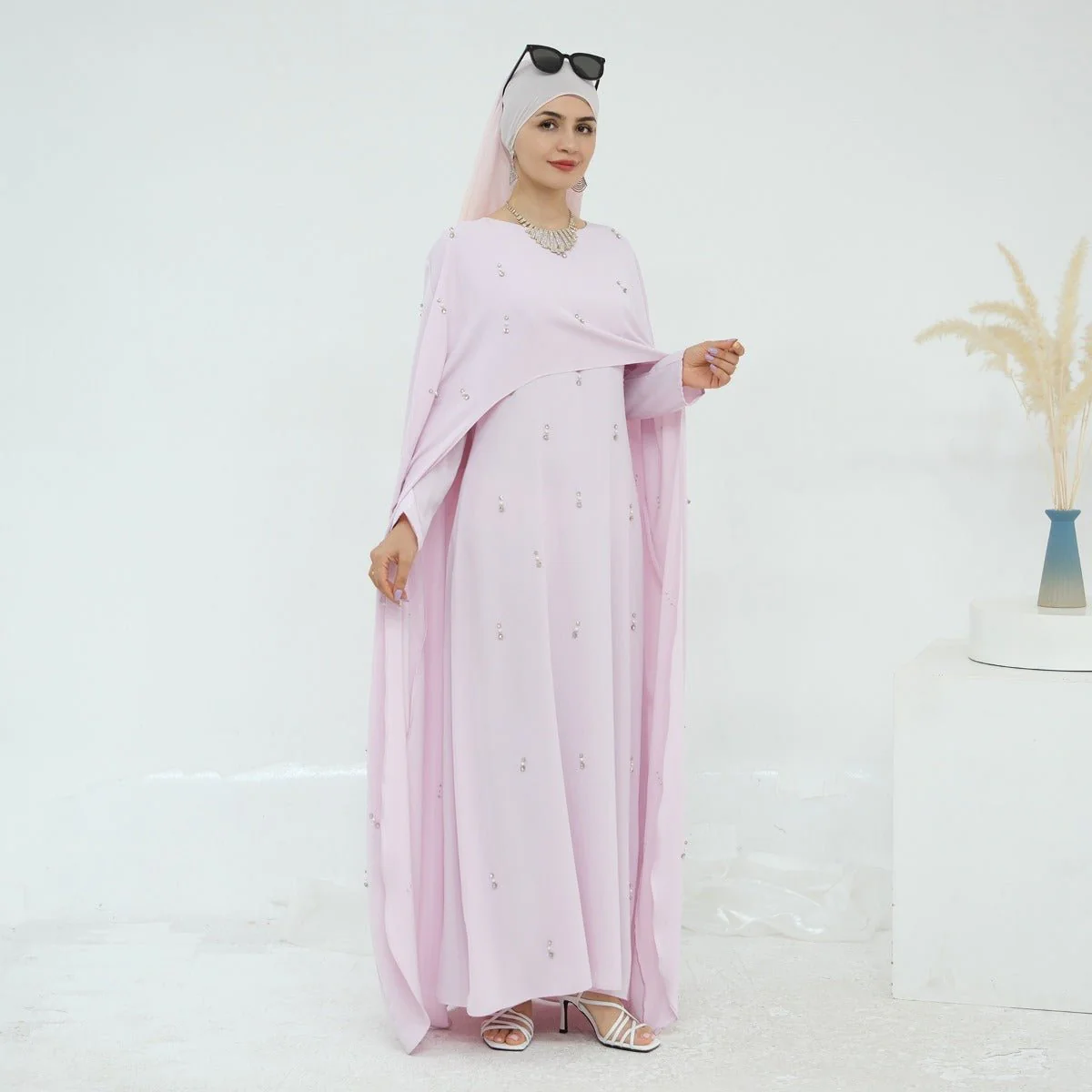 Celestial Beaded Luxury Muslim Abaya Set | Modest Dresses with Beading Detailing (MA266) - Image 11