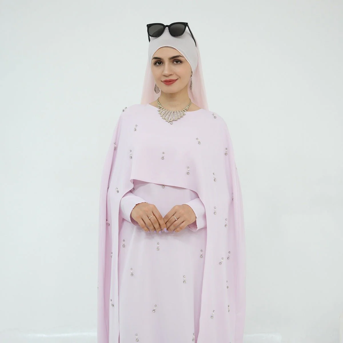 Celestial Beaded Luxury Muslim Abaya Set | Modest Dresses with Beading Detailing (MA266) - Image 14