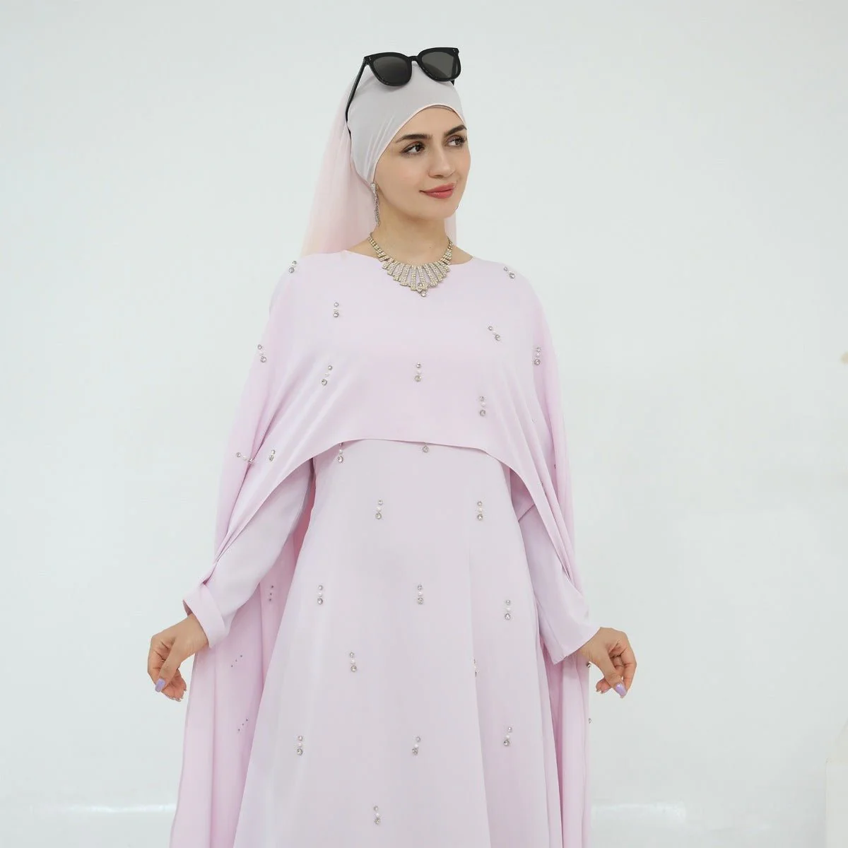 Celestial Beaded Luxury Muslim Abaya Set | Modest Dresses with Beading Detailing (MA266) - Image 15