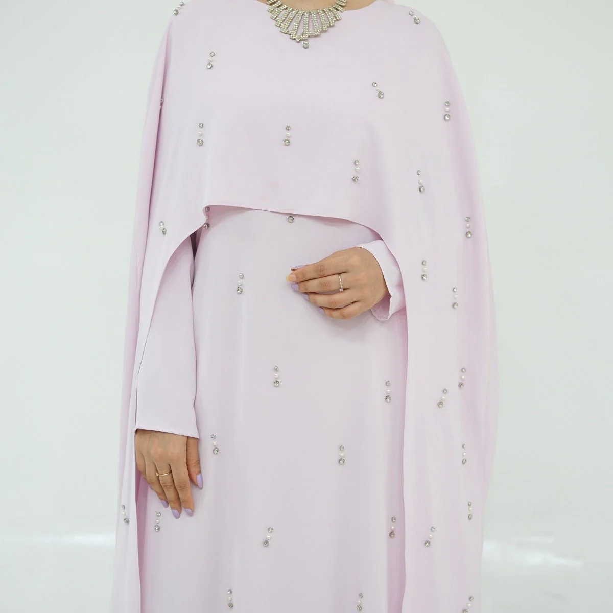 Celestial Beaded Luxury Muslim Abaya Set | Modest Dresses with Beading Detailing (MA266) - Image 16