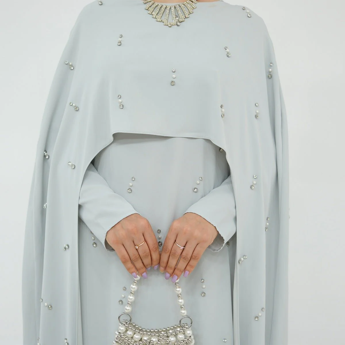 Celestial Beaded Luxury Muslim Abaya Set | Modest Dresses with Beading Detailing (MA266) - Image 5