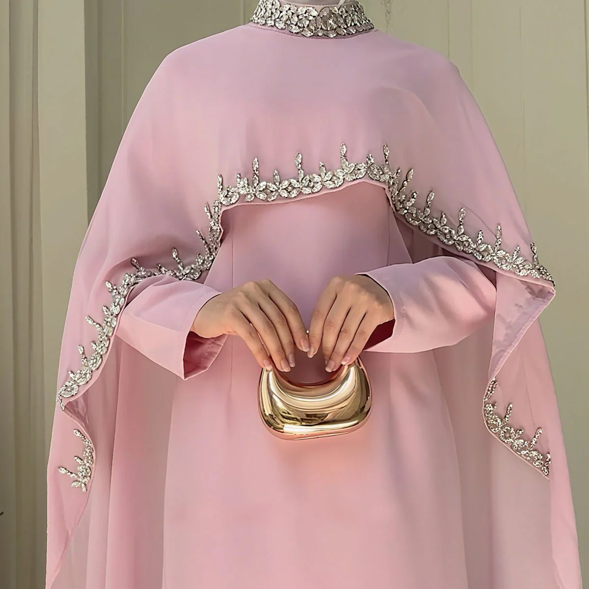Celestial Rhinestone Cape Abaya | Luxury 2-Piece Set (MA251) - Image 4