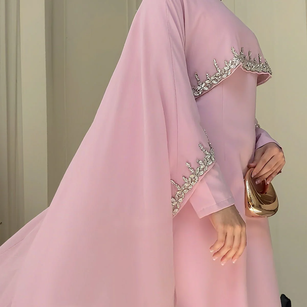 Celestial Rhinestone Cape Abaya | Luxury 2-Piece Set (MA251) - Image 5