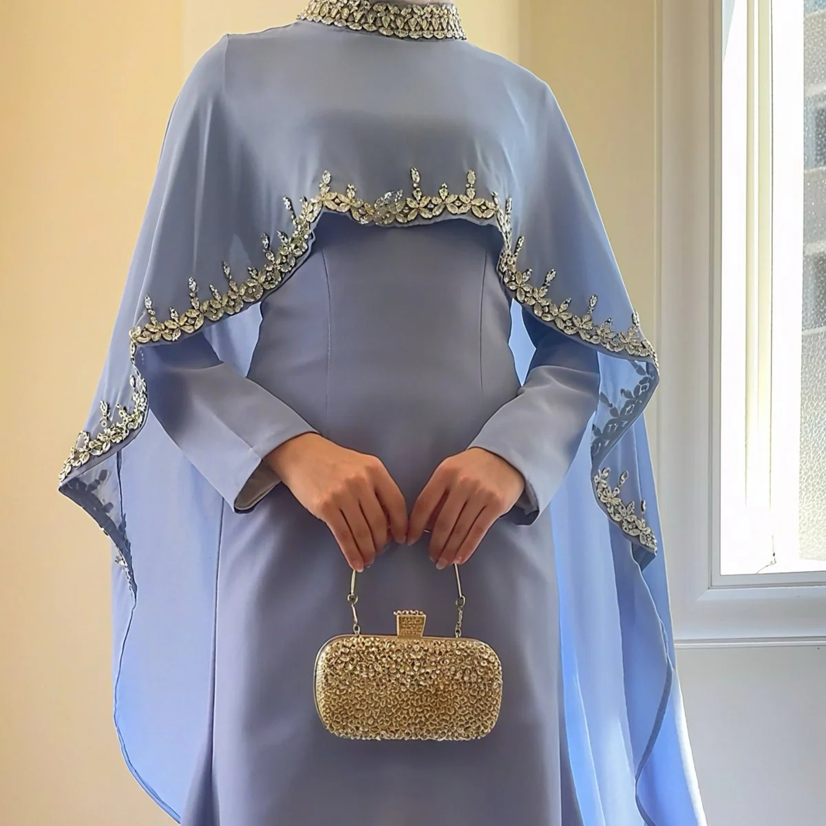Celestial Rhinestone Cape Abaya | Luxury 2-Piece Set (MA251) - Image 6