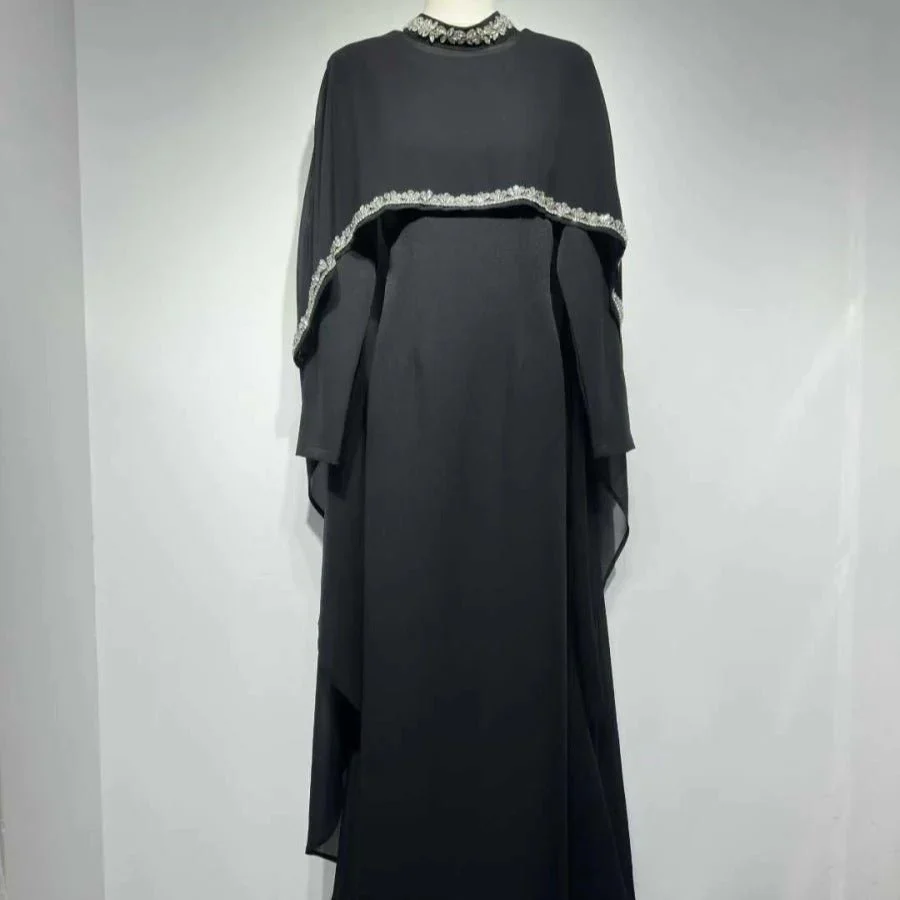 Celestial Rhinestone Cape Abaya | Luxury 2-Piece Set(MA344) - Image 6