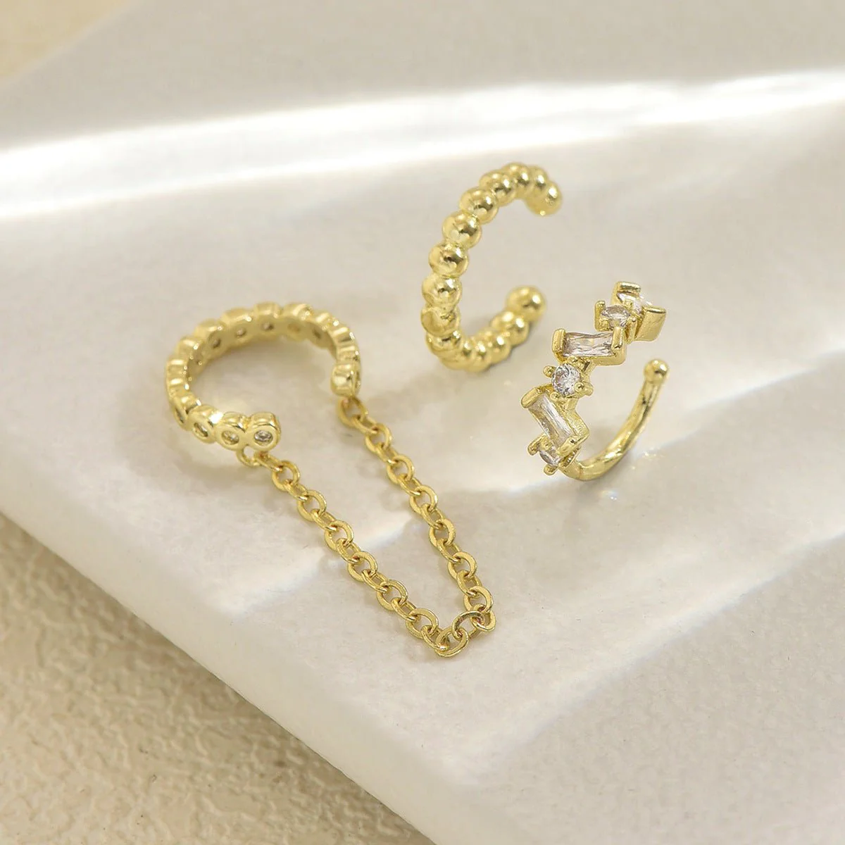 Chain Tassel Crystal Ear Cuff Set (MAC413) - Image 3