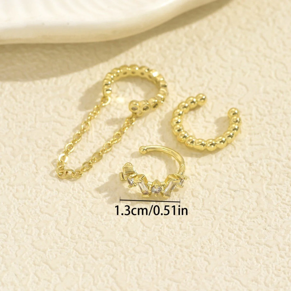 Chain Tassel Crystal Ear Cuff Set (MAC413) - Image 4