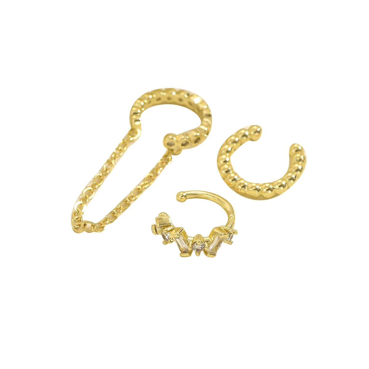 Chain Tassel Crystal Ear Cuff Set (MAC413) - Image 5