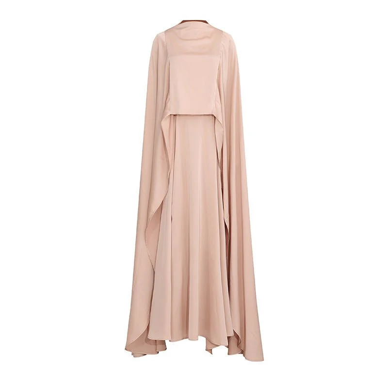Champagne Satin Cape & Skirt Set(MS314) - Image 14