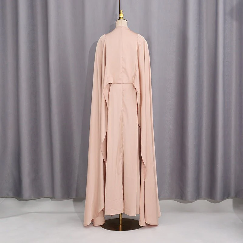 Champagne Satin Cape & Skirt Set(MS314) - Image 4