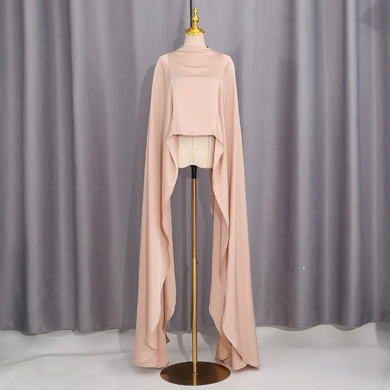 Champagne Satin Cape & Skirt Set(MS314) - Image 5