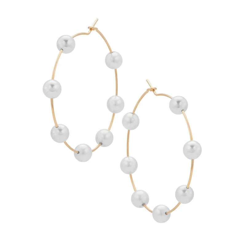 Chic Pearl Earrings Hoop Oversized Earrings (MAC320) - Image 11