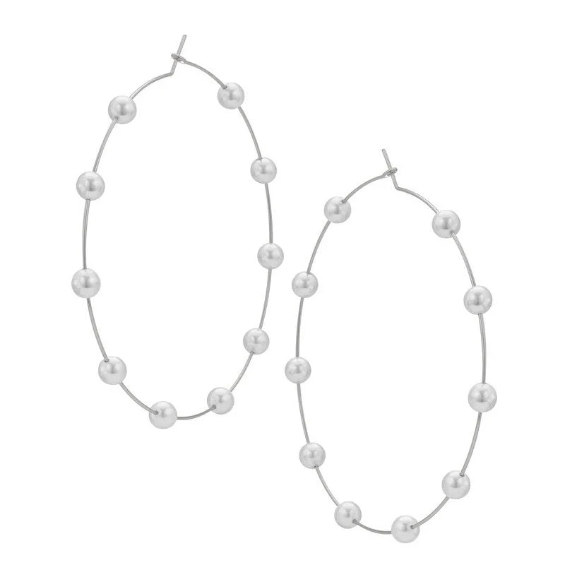 Chic Pearl Earrings Hoop Oversized Earrings (MAC320) - Image 14