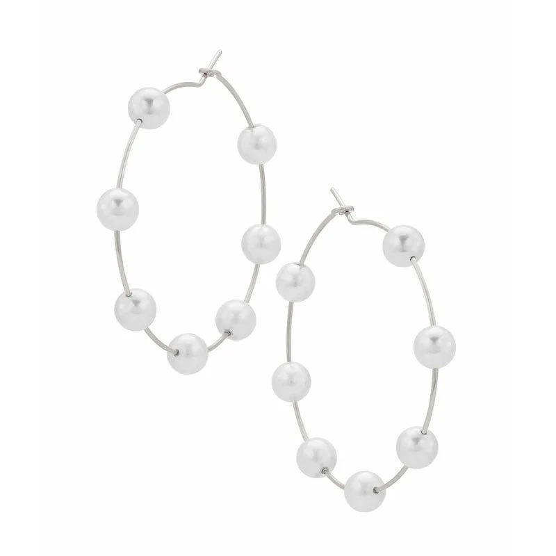 Chic Pearl Earrings Hoop Oversized Earrings (MAC320) - Image 15
