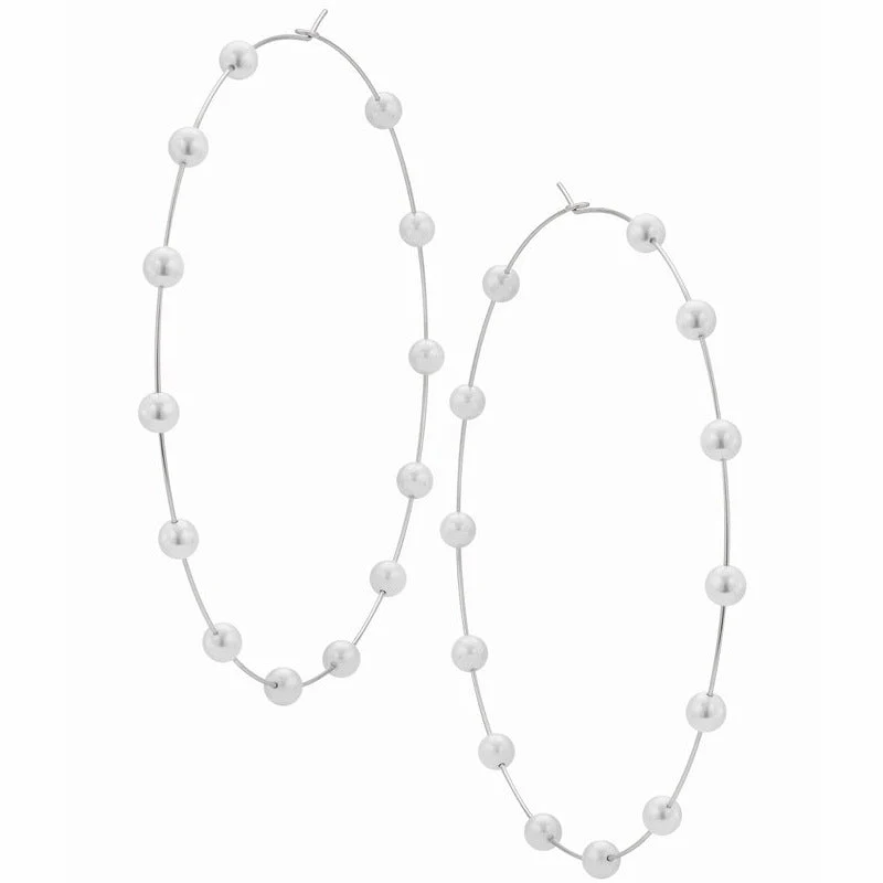 Chic Pearl Earrings Hoop Oversized Earrings (MAC320) - Image 6