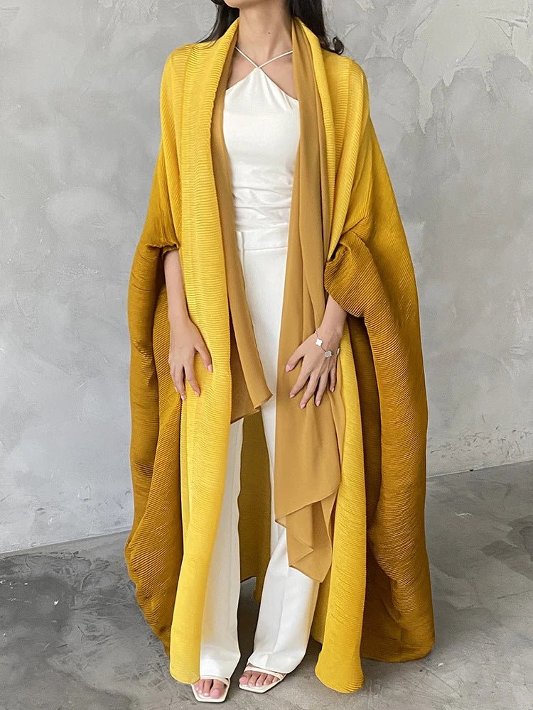 Chic Pleated Ombre Batwing Open Abaya (MOA120) - Image 11