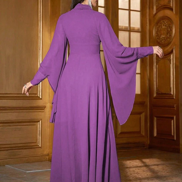 Chiffon Asymmetric Tiered Maxi Dress(MS368) - Image 6