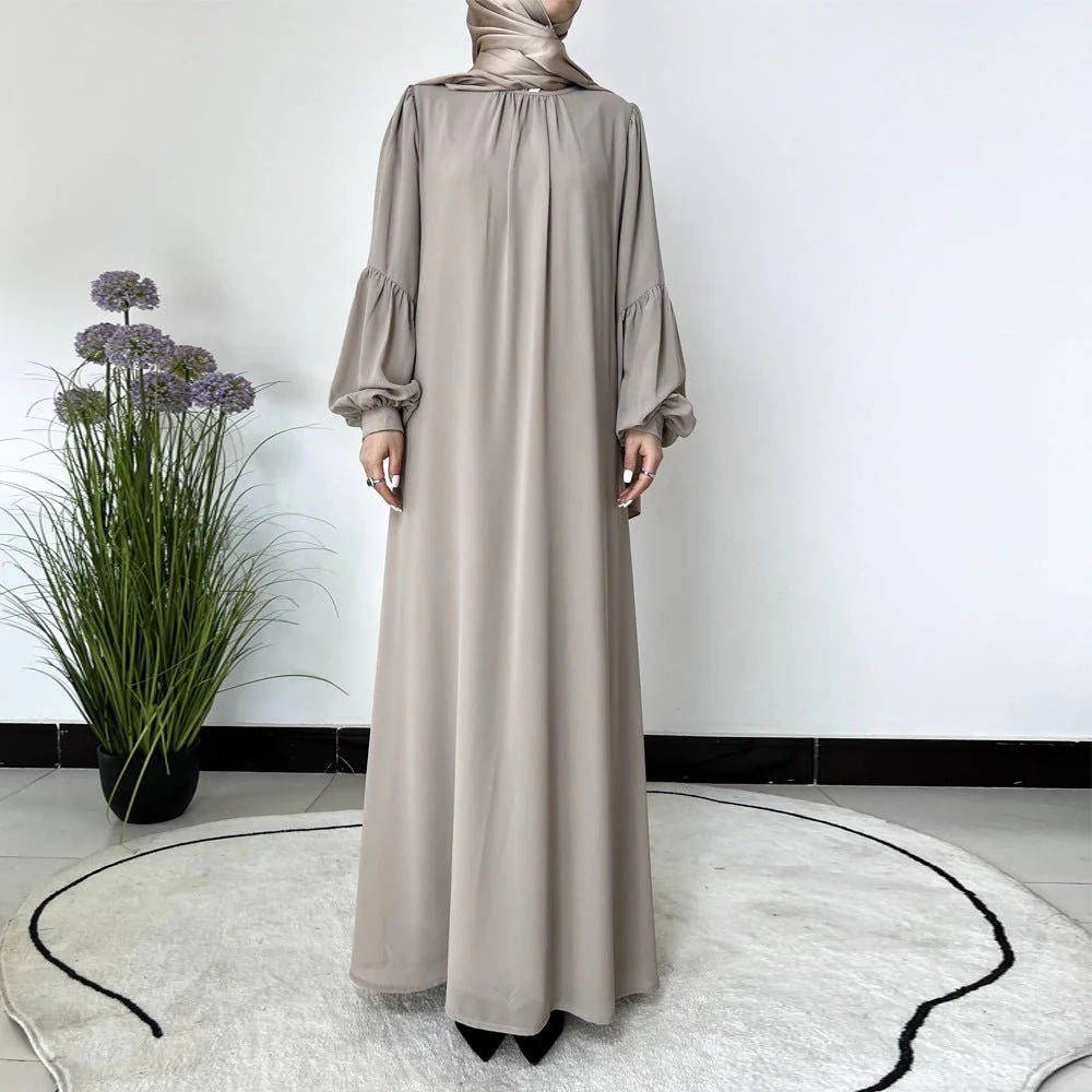 Temperament Chiffon Lantern Sleeve Abaya (MA123)
