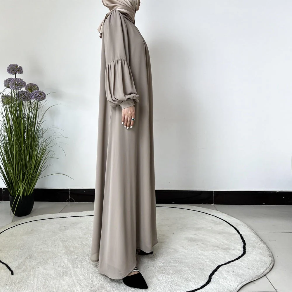 Temperament Chiffon Lantern Sleeve Abaya (MA123) - Image 3
