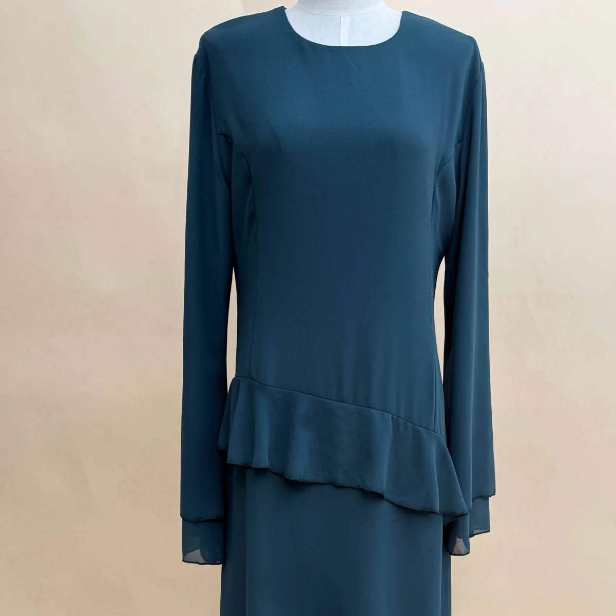 Chiffon Ruffle Gown with Tie-Back | Bell Sleeve Tiered Maxi Dress(MS227) - Image 21