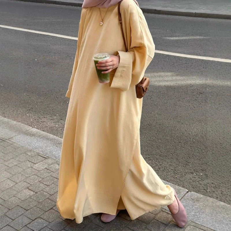 Comfortable Solid Color Abaya & Loose Pants Set | 2-Piece Casual Modest Abaya Outfit (MS136) - Image 4