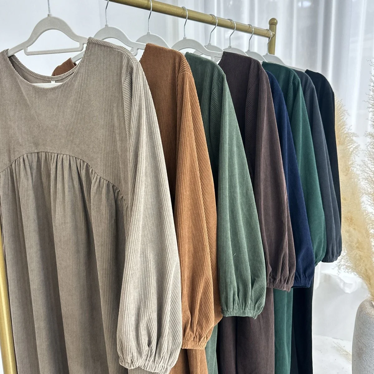Corduroy Swing Loose Abaya | Corduroy Casual Abaya (MA117) - Image 18