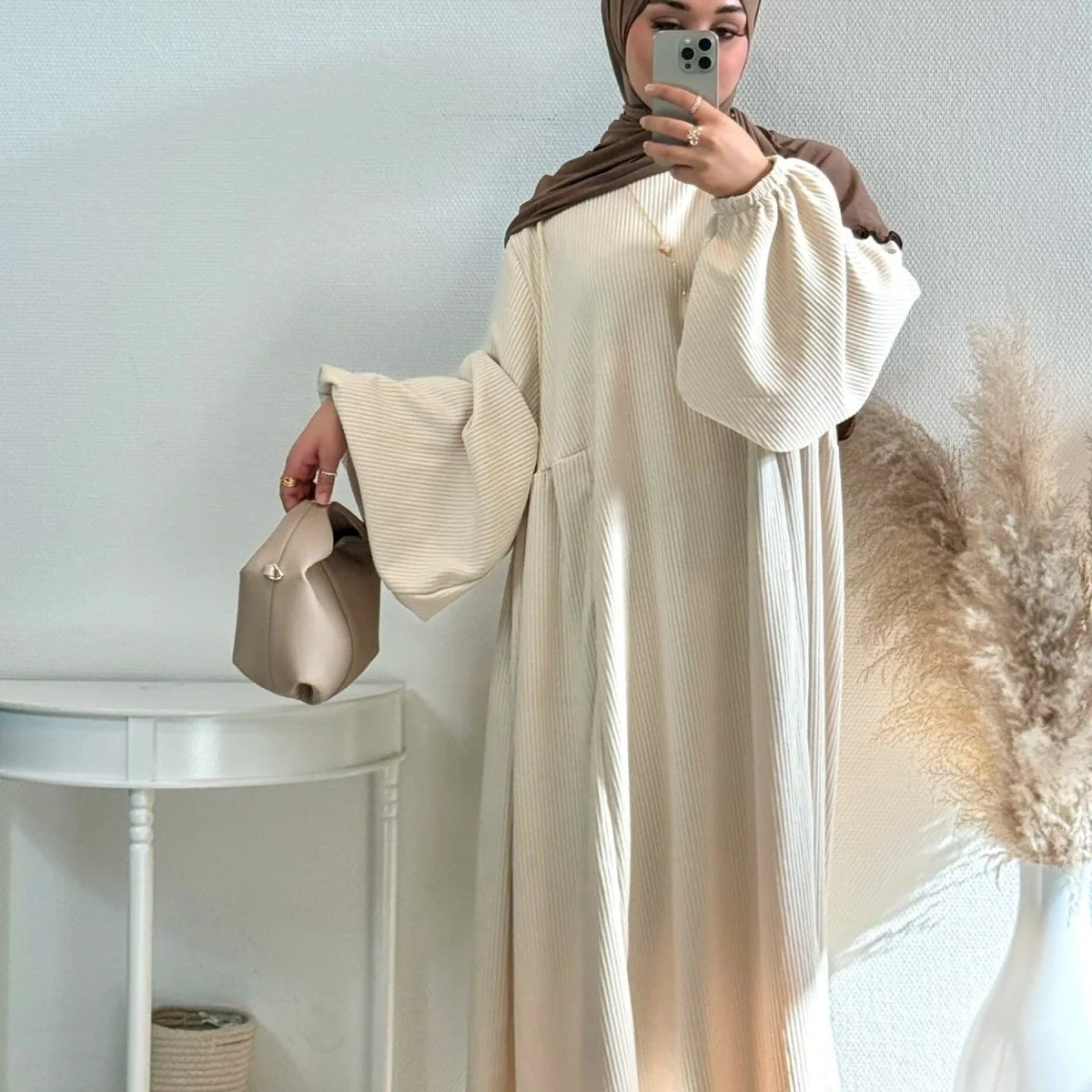 Corduroy Swing Loose Abaya | Corduroy Casual Abaya (MA117) - Image 5