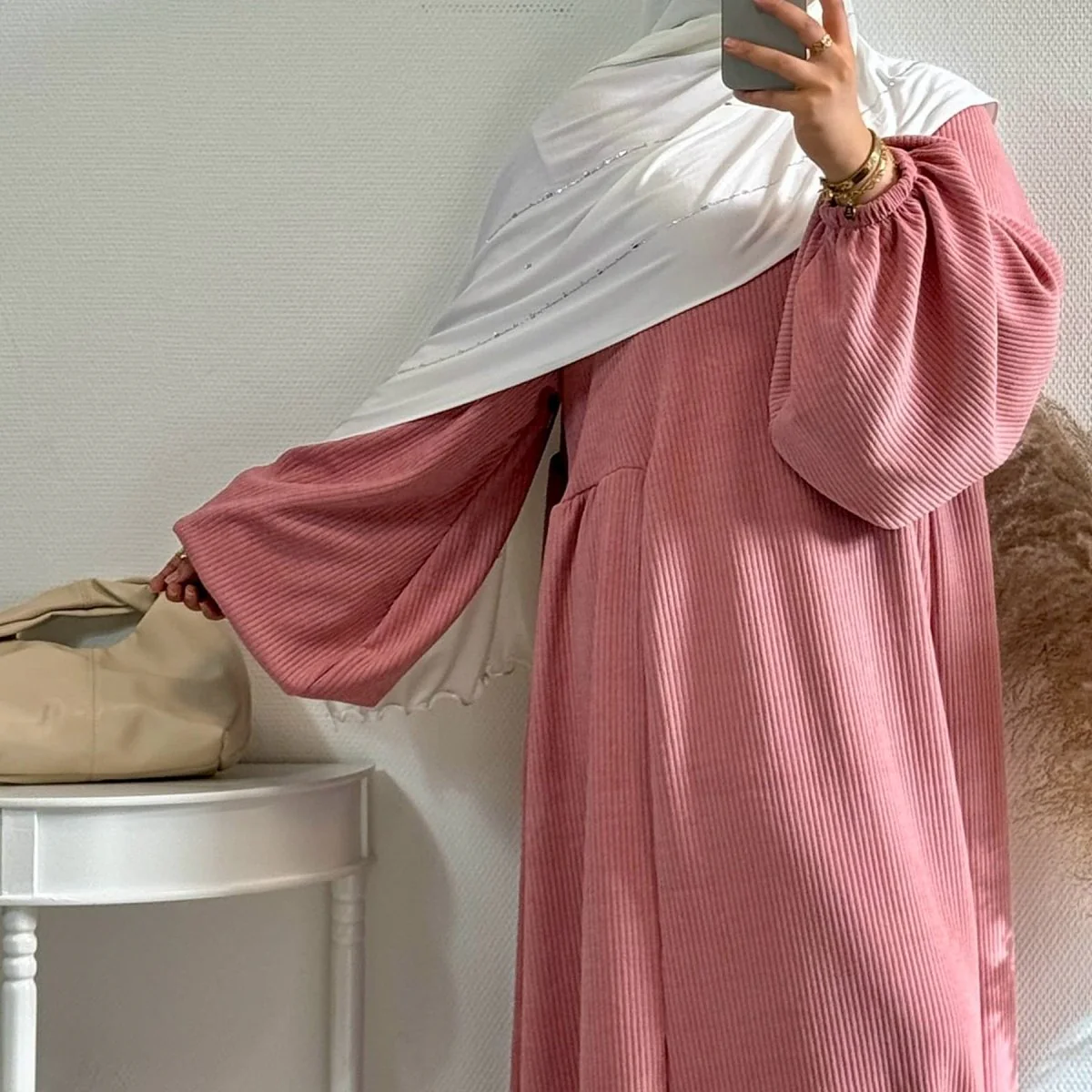 Corduroy Swing Loose Abaya | Corduroy Casual Abaya (MA117) - Image 6