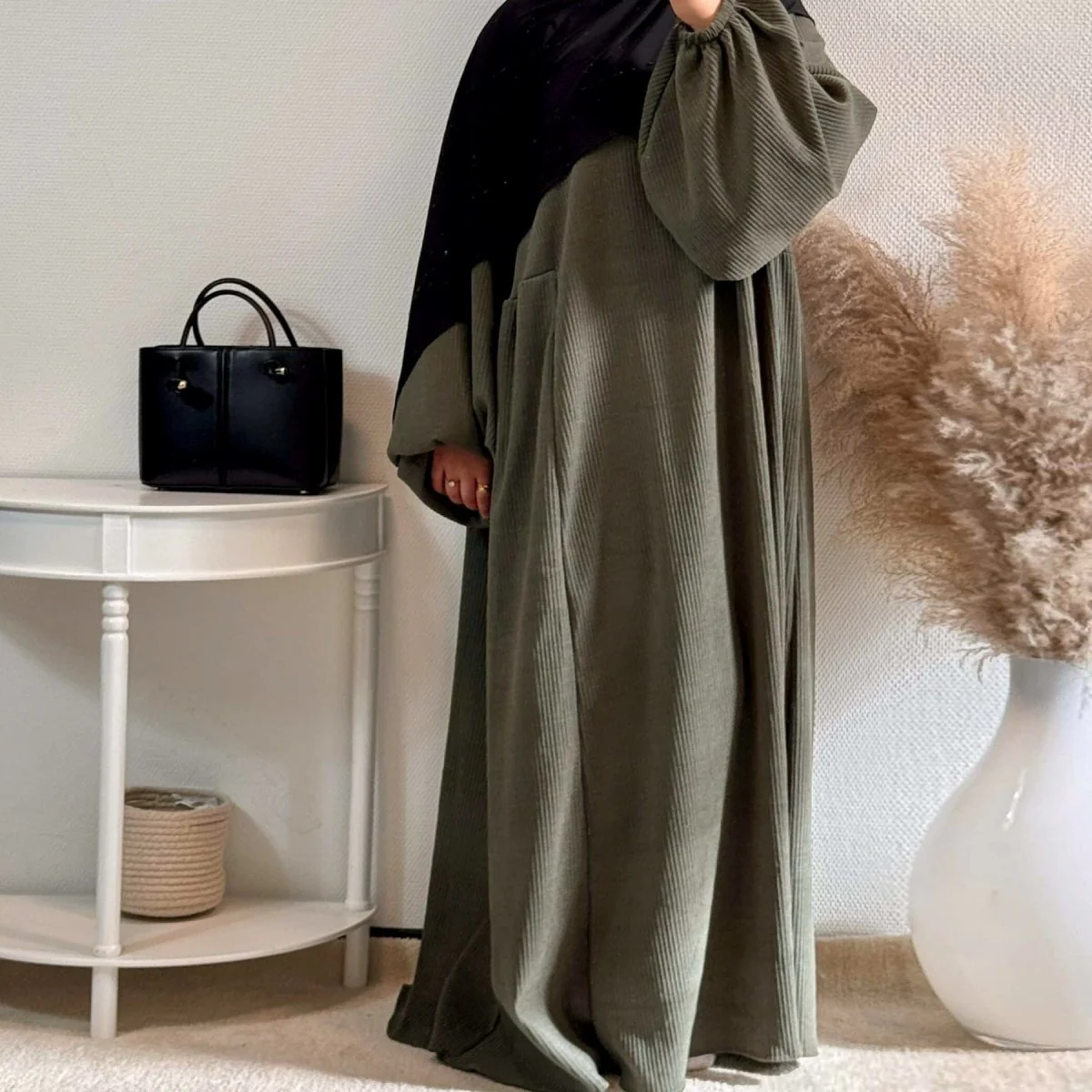 Corduroy Swing Loose Abaya | Corduroy Casual Abaya (MA117) - Image 7