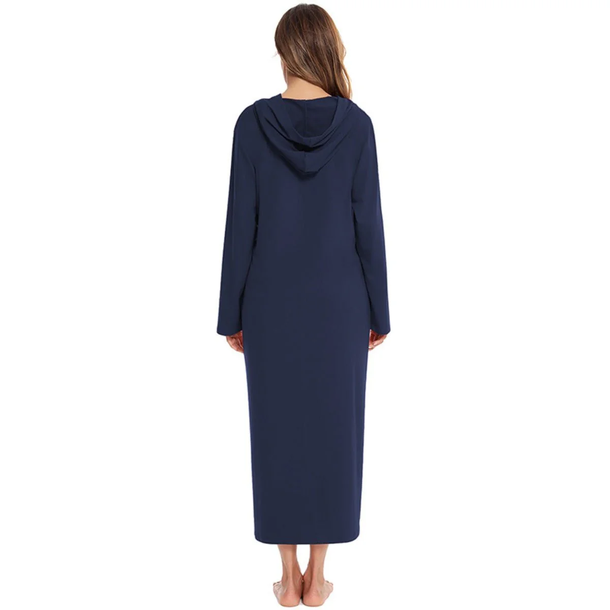 Cozy Longline Zip-Up Cardigan with Pockets | Home Wear Comfort(MS110) - Image 11