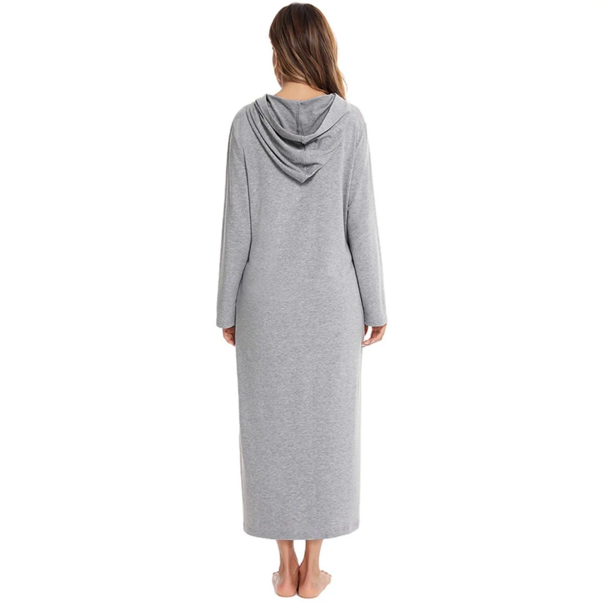 Cozy Longline Zip-Up Cardigan with Pockets | Home Wear Comfort(MS110) - Image 17
