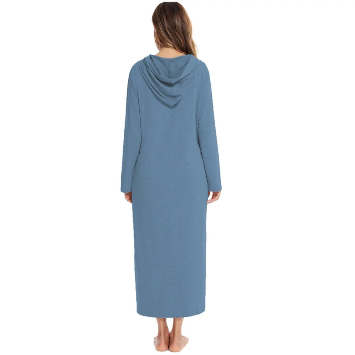 Cozy Longline Zip-Up Cardigan with Pockets | Home Wear Comfort(MS110) - Image 20