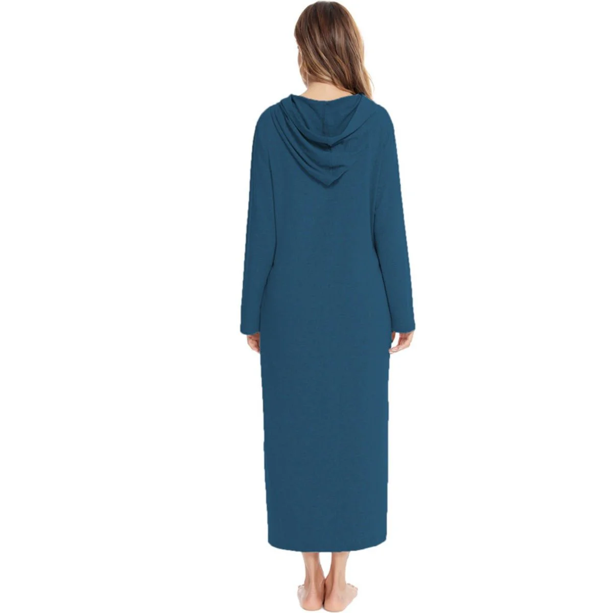 Cozy Longline Zip-Up Cardigan with Pockets | Home Wear Comfort(MS110) - Image 25