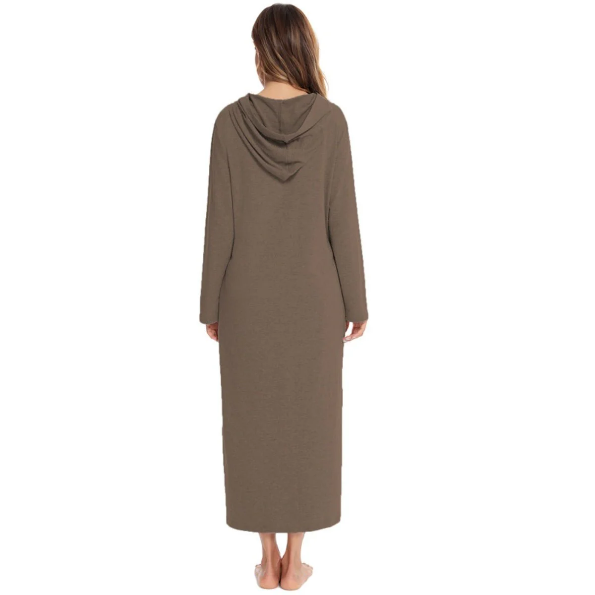 Cozy Longline Zip-Up Cardigan with Pockets | Home Wear Comfort(MS110) - Image 30