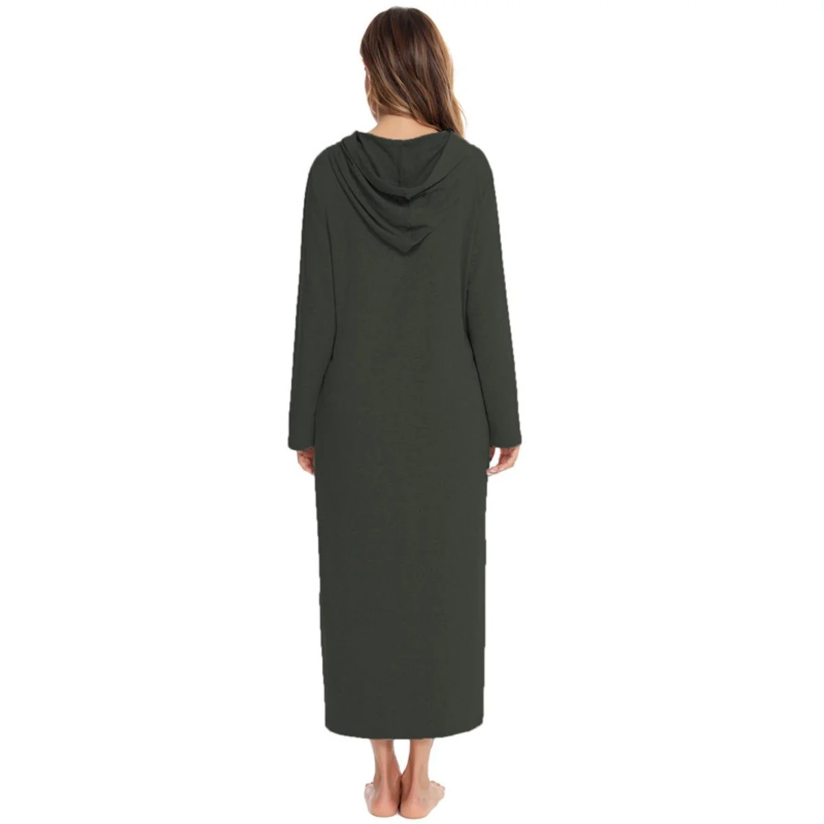 Cozy Longline Zip-Up Cardigan with Pockets | Home Wear Comfort(MS110) - Image 34