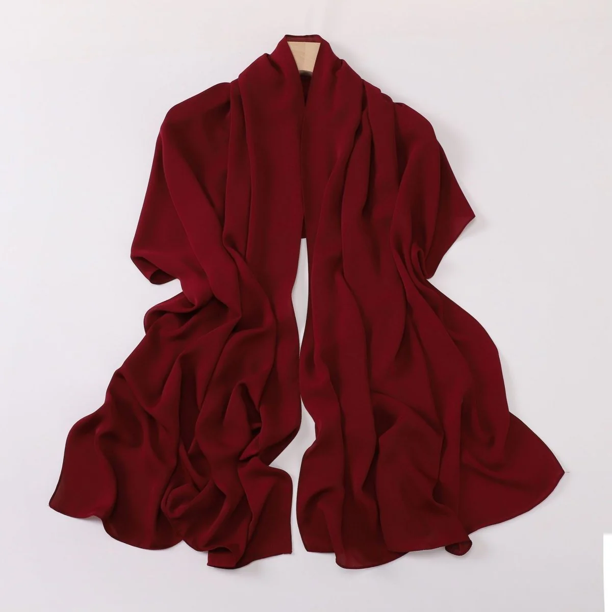 Crinkle-Resistant Long Hijab Silk-Like Hijab (MH154) - Image 11