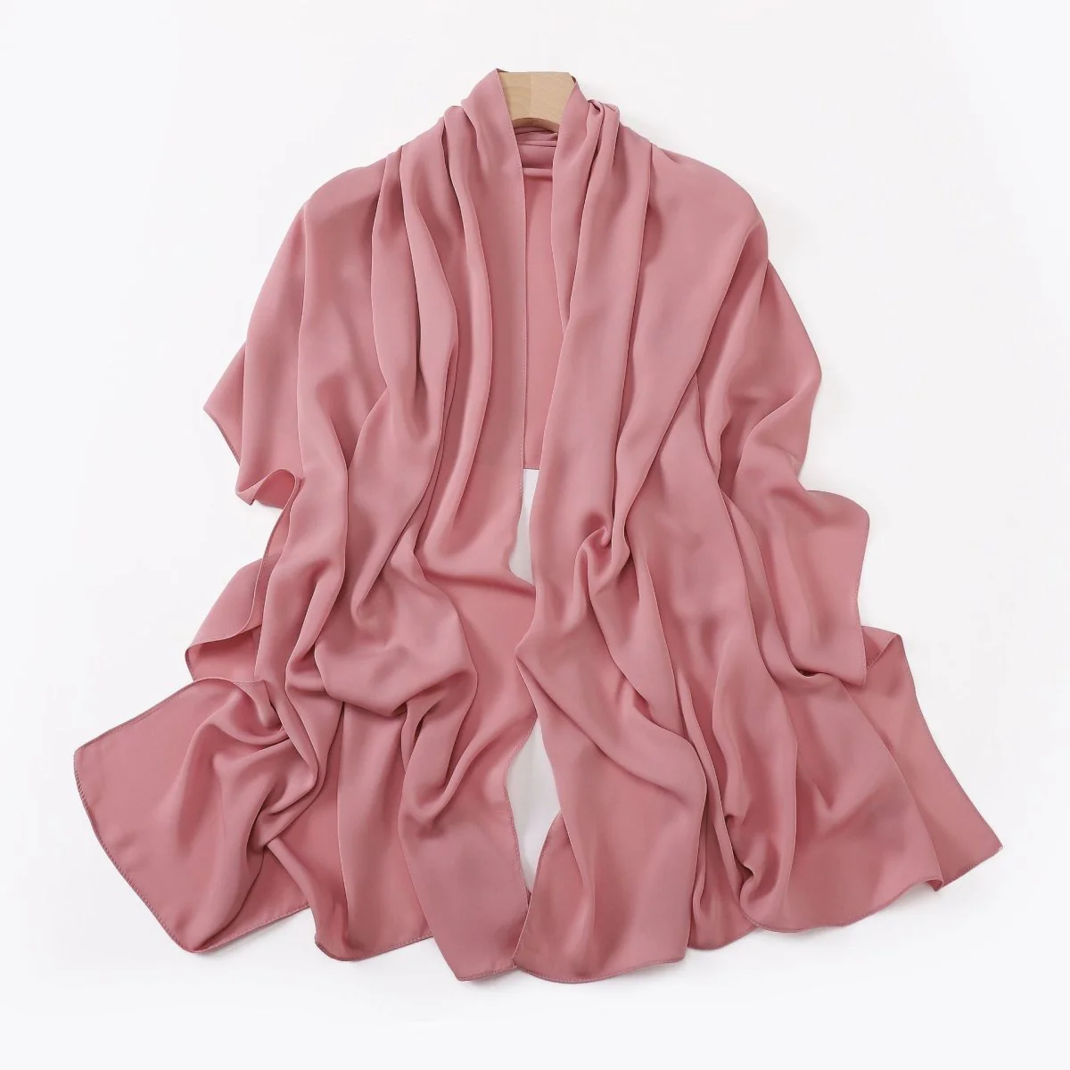 Crinkle-Resistant Long Hijab Silk-Like Hijab (MH154) - Image 12