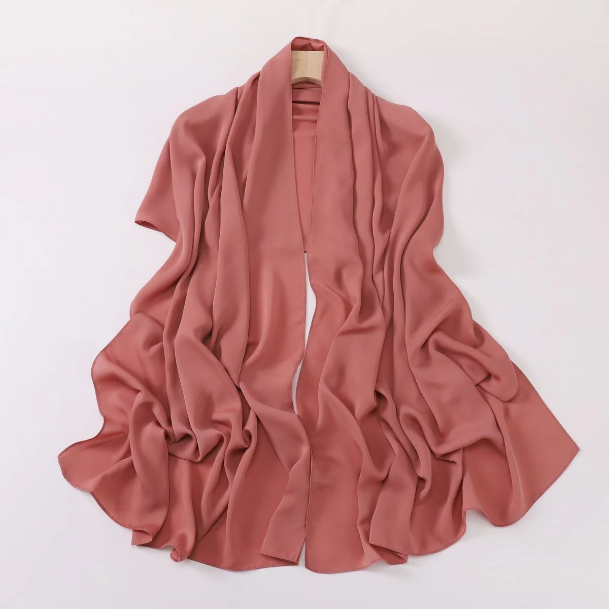 Crinkle-Resistant Long Hijab Silk-Like Hijab (MH154) - Image 13