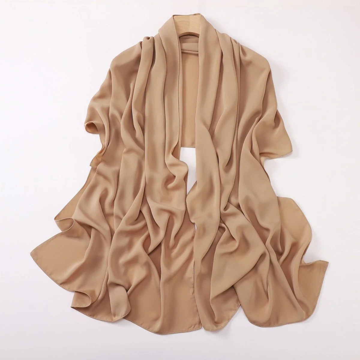 Crinkle-Resistant Long Hijab Silk-Like Hijab (MH154) - Image 5