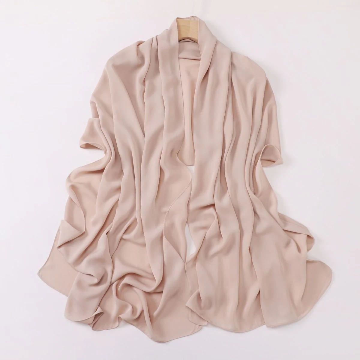 Crinkle-Resistant Long Hijab Silk-Like Hijab (MH154) - Image 9