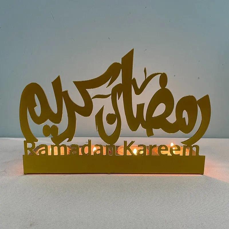 MR042 EID MUBARAK Castle Iron Candlestick Moon Star Light - Image 3